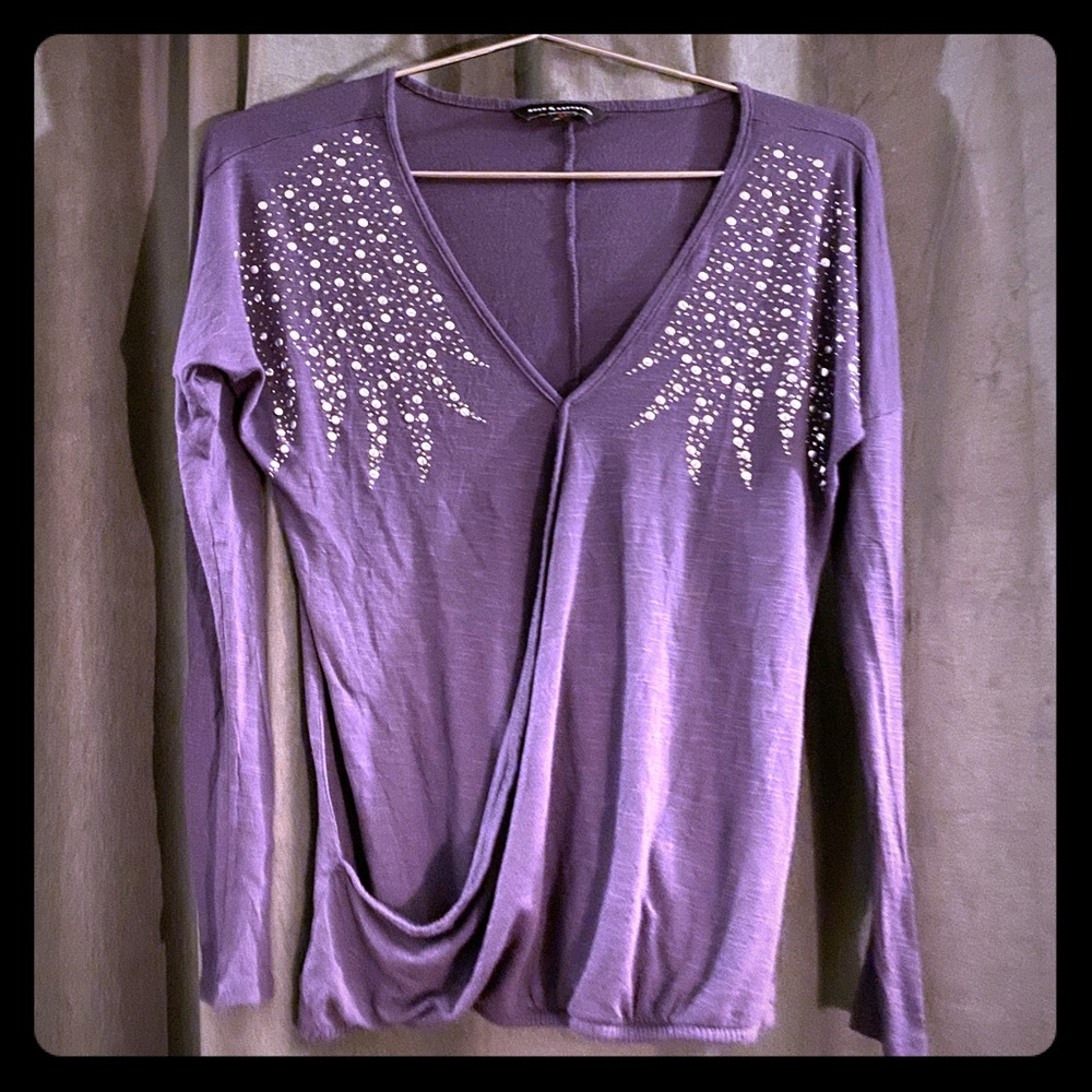 Rock&Republic-Purple Top w/ silver stud design XS